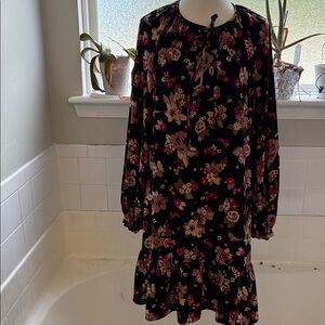 Kate Spade Black Floral Midi Dress